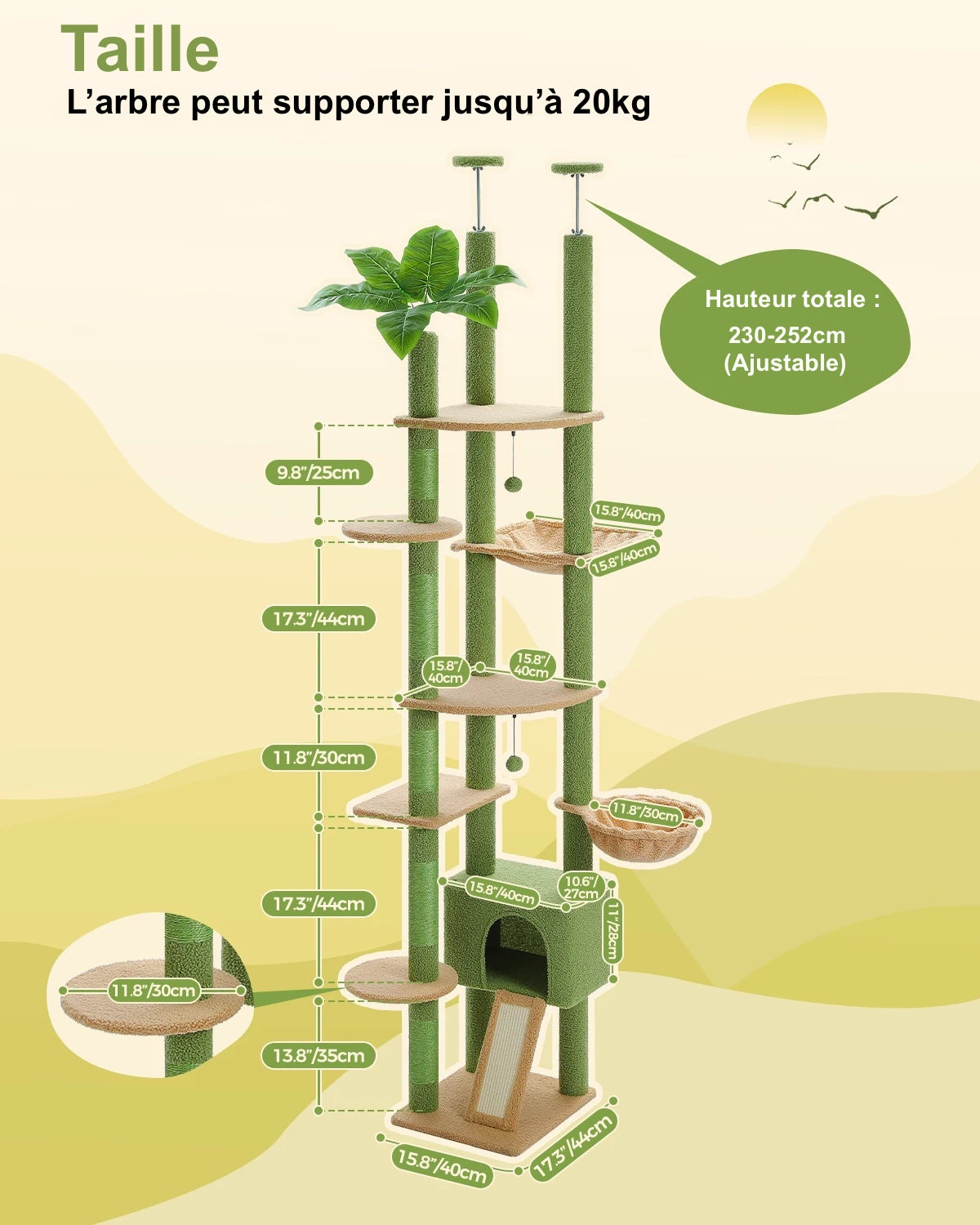Arbre à Chat Cactus Design - Modèle : "CocoCat" - L'Ile Aux Chats
