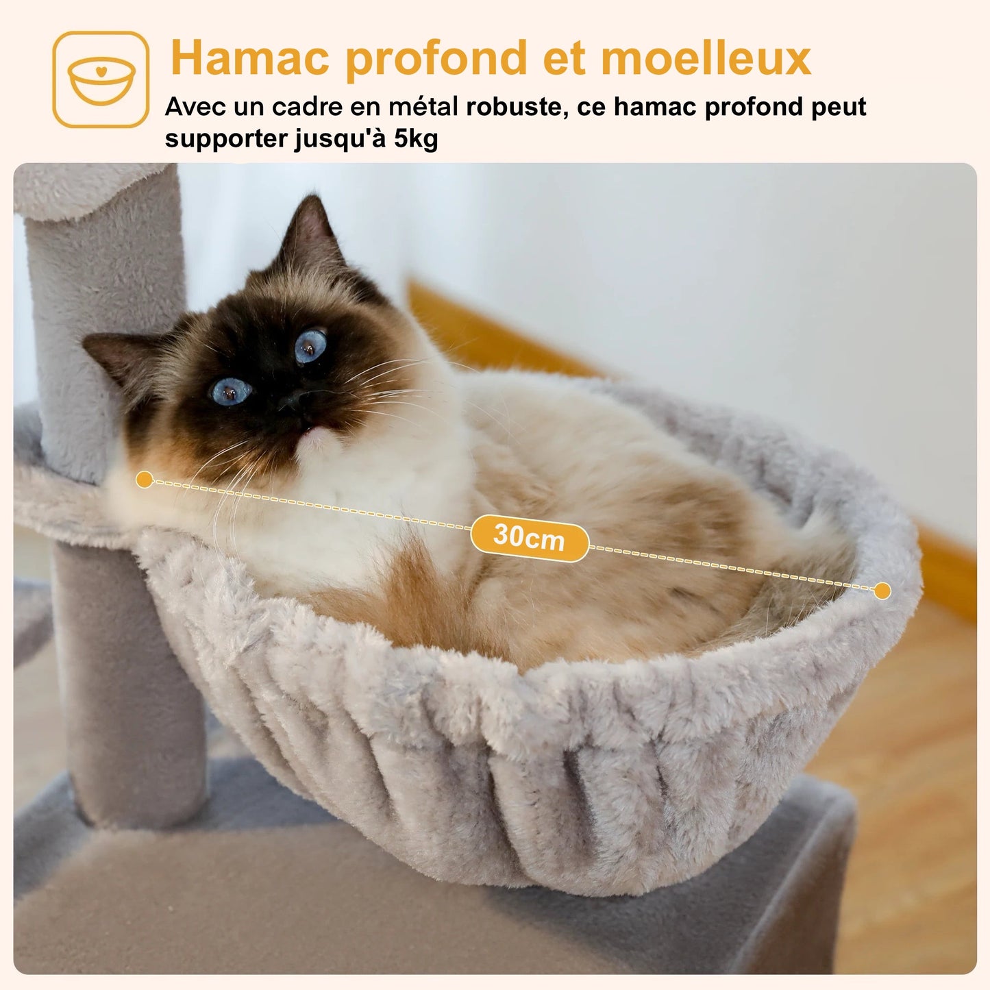 Arbre à Chat design Avec Hamac - Modèle "TinyCat" - L'Ile Aux Chats