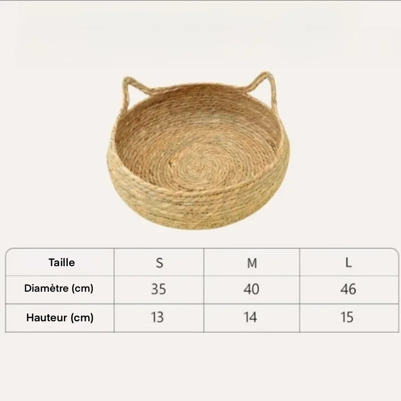 Panier En Osier Pour Chat - Modèle "Nidou" - L'Ile Aux Chats