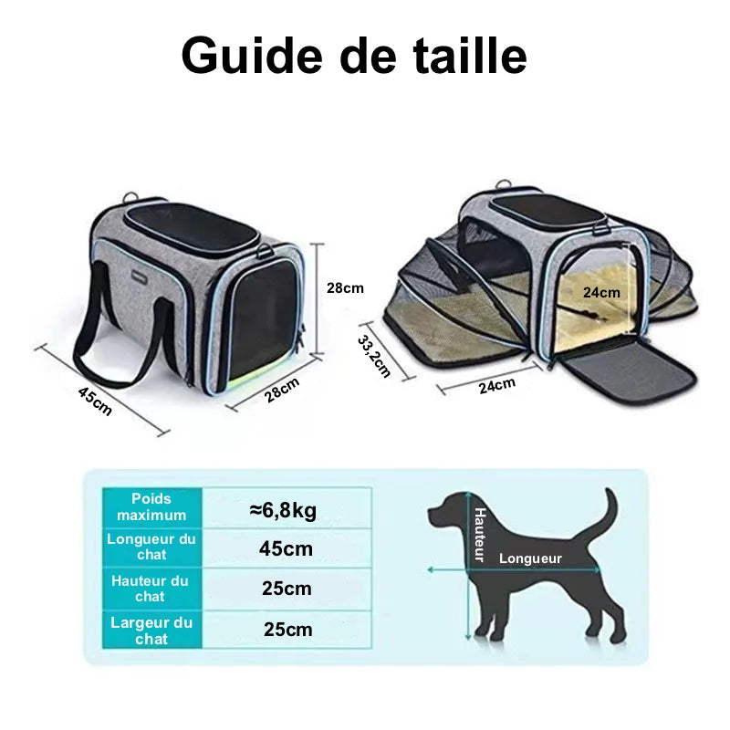 Sac De Transport Pour Chat XXL - Modèle "Camper" - L'Ile Aux Chats