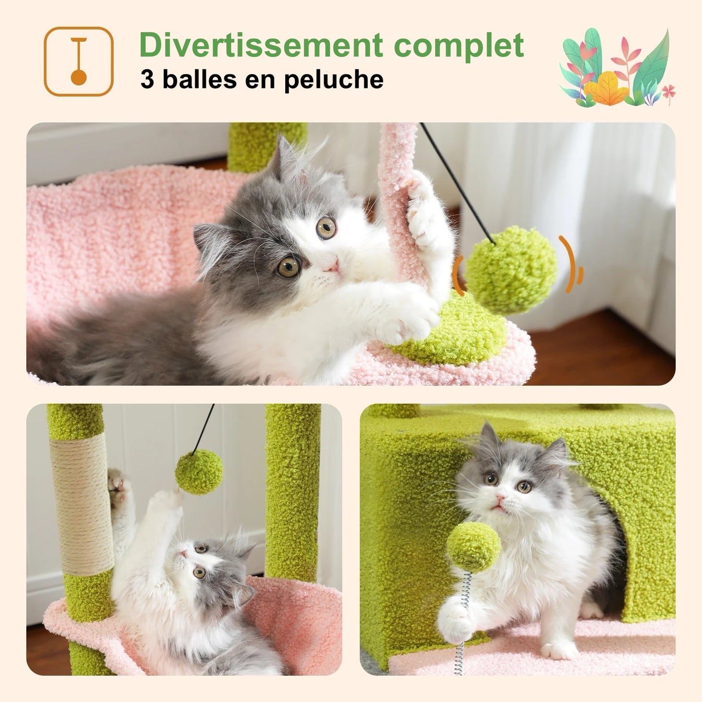 Arbre à Chat Fleur - Modèle : "CatFlower" - L'Ile Aux Chats