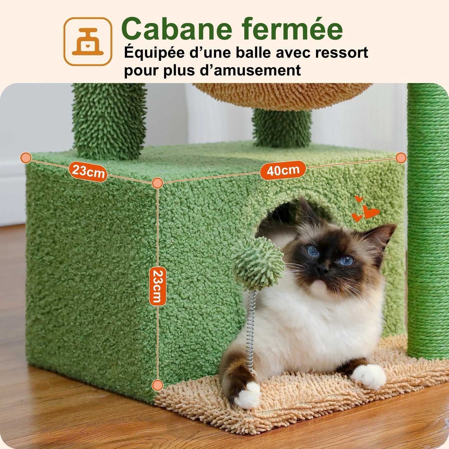 Petit Arbre à Chat En Forme De Cactus - Modèle : "OasisFélin" - L'Ile Aux Chats