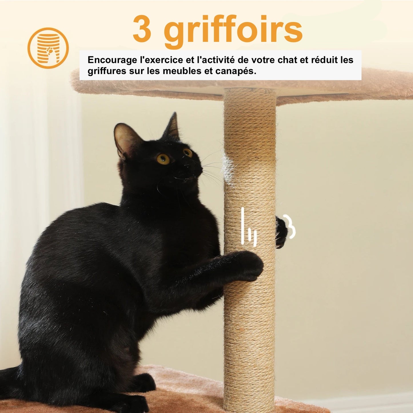 Petit Arbre à Chat Design - Modèle : "MiniPaw" - L'Ile Aux Chats