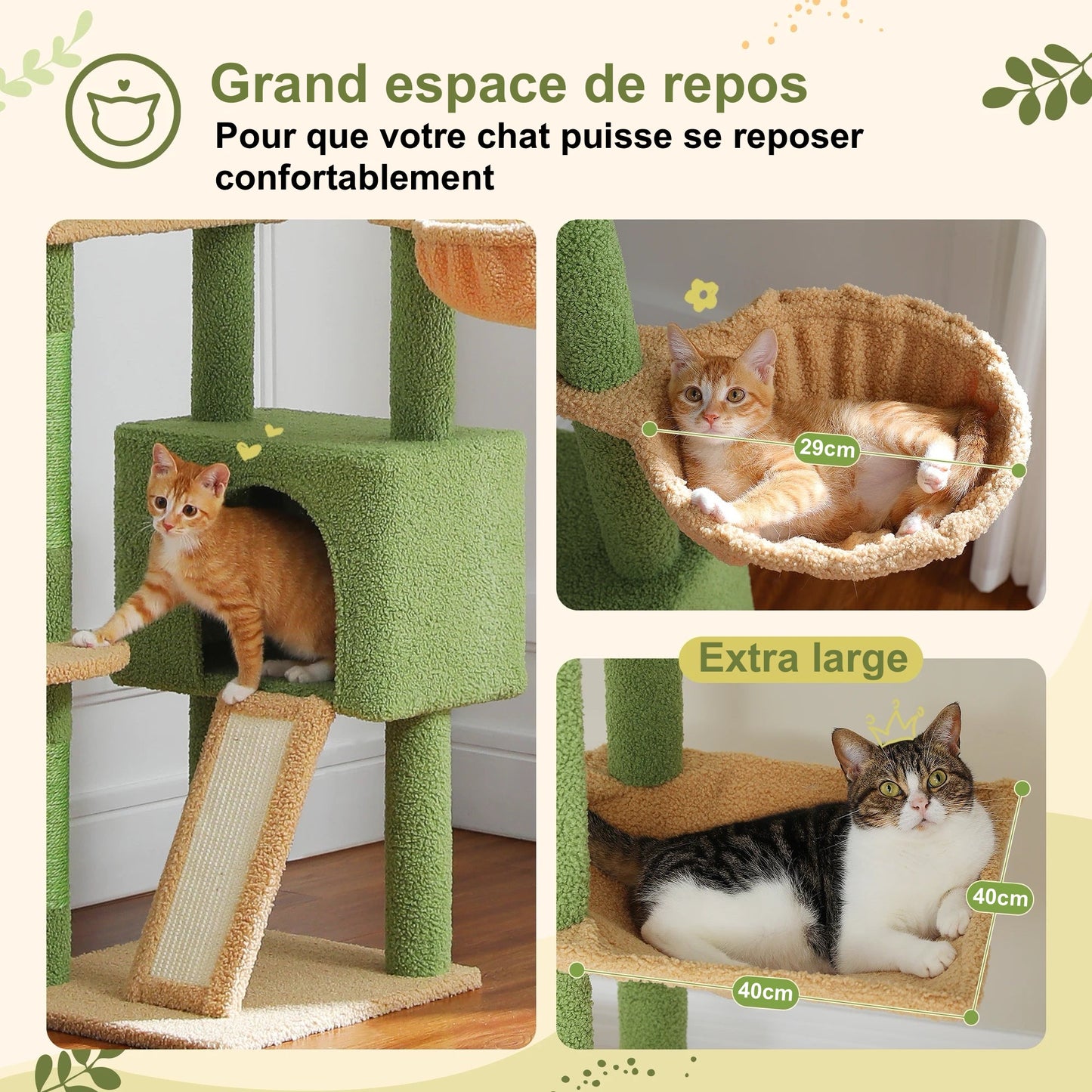 Arbre à Chat Cactus Design - Modèle : "CocoCat" - L'Ile Aux Chats