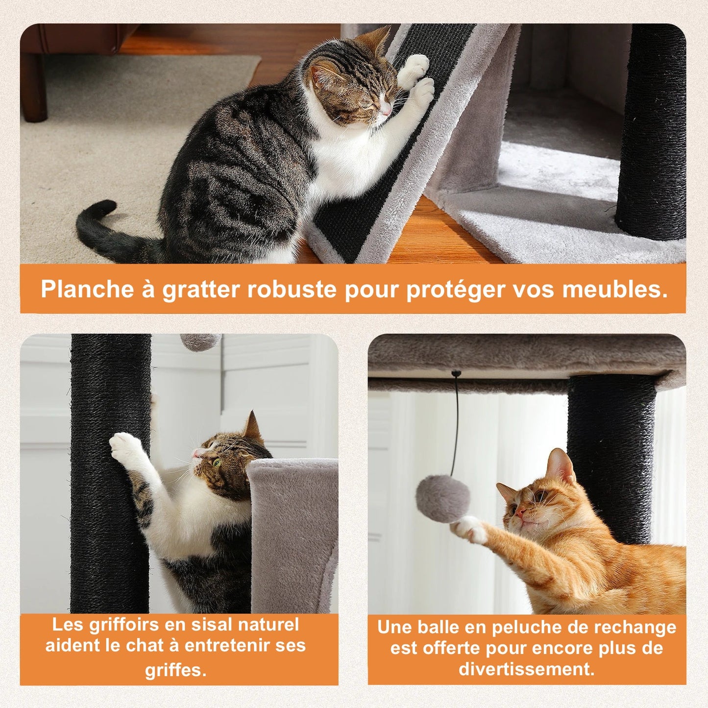 Arbre à Chat Avec Cabane - Modèle "CabaCat" - L'Ile Aux Chats