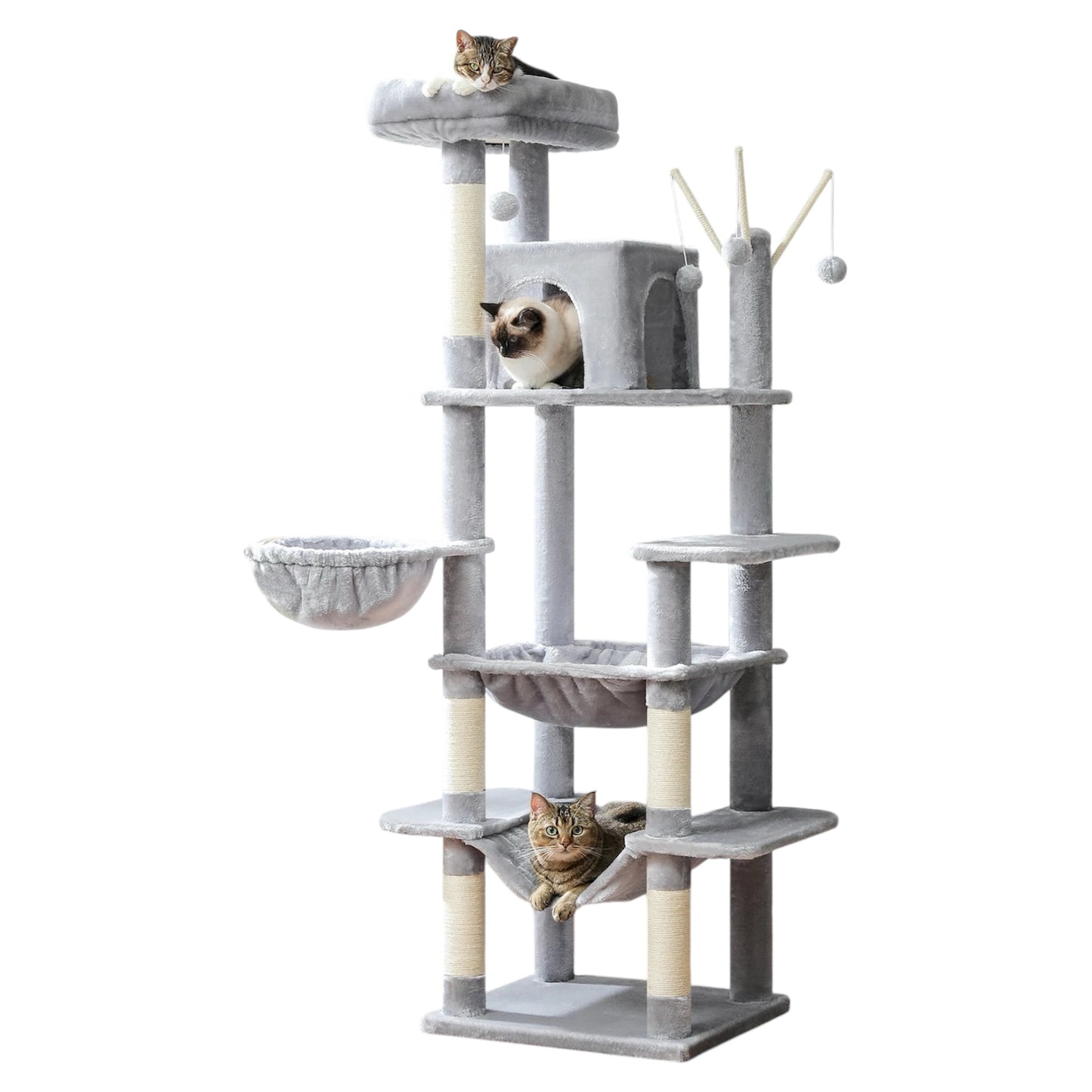 Arbre à Chat Pour Grand Chat Doux - Modèle "Grisou" - L'Ile Aux Chats