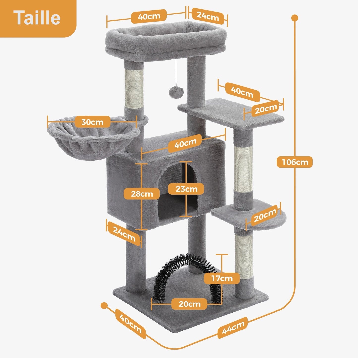 Arbre à Chat Design Avec Hamac - Modèle "CatSleeper" - L'Ile Aux Chats