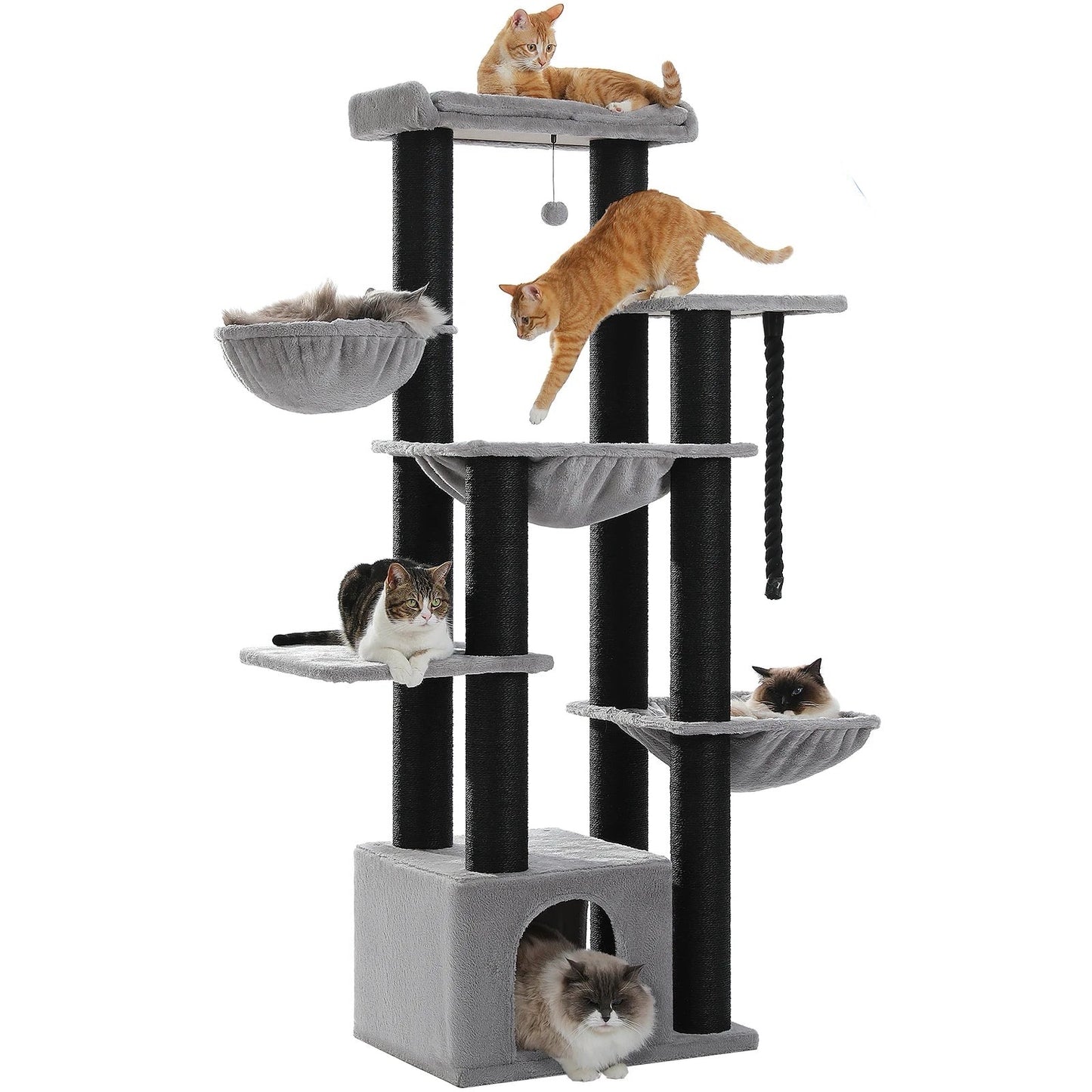 Arbre à Chat XXL avec Hamac pour Grand Chat – Modèle "Miaouland" - L'Ile Aux Chats