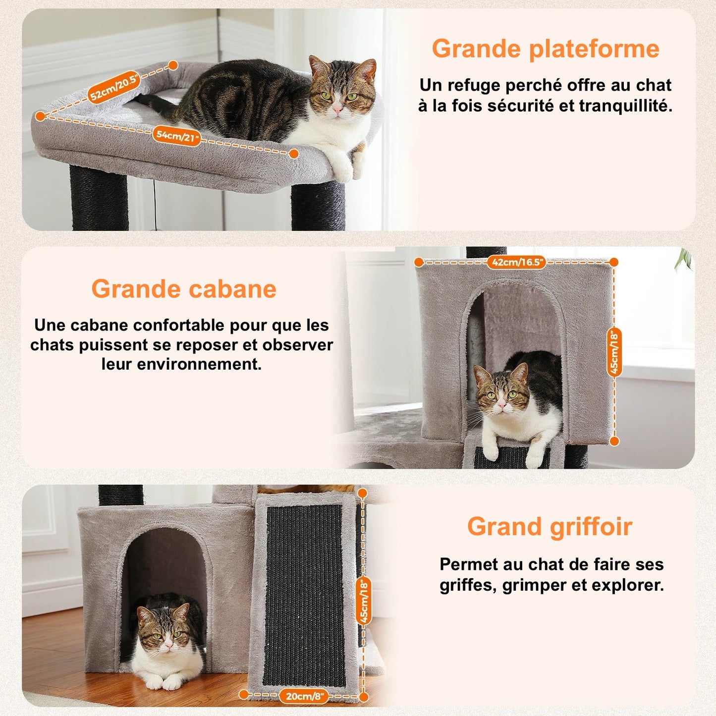 Arbre à Chat Avec Cabane - Modèle "CabaCat" - L'Ile Aux Chats
