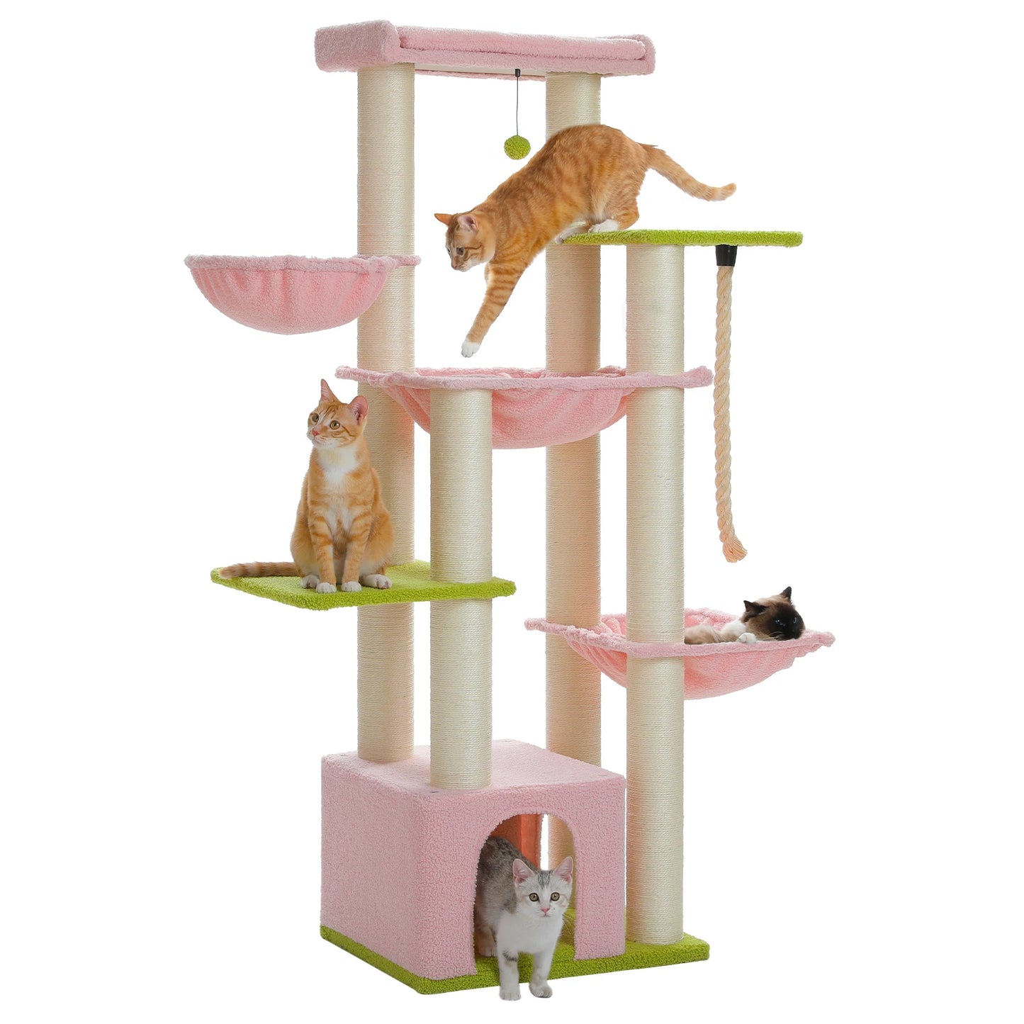 Arbre à Chat XXL avec Hamac pour Grand Chat – Modèle "Miaouland" - L'Ile Aux Chats