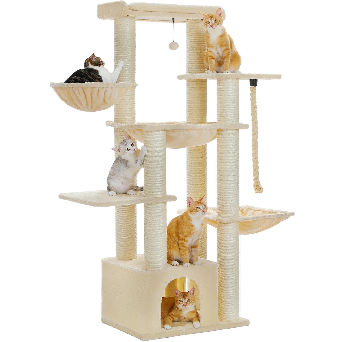Arbre à Chat XXL avec Hamac pour Grand Chat – Modèle "Miaouland" - L'Ile Aux Chats