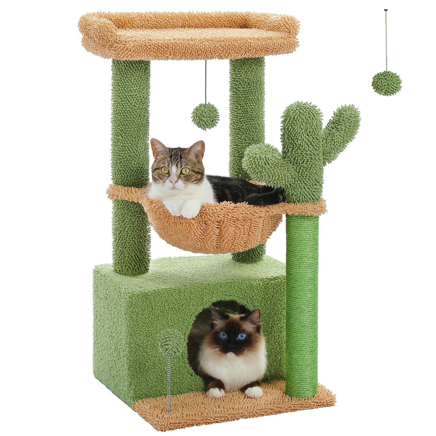 Petit Arbre à Chat En Forme De Cactus - Modèle : "OasisFélin" - L'Ile Aux Chats