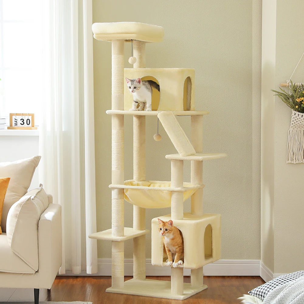 Arbre à Chat Maine Coon XXL Avec Hamac - Modèle "ChatLounge" - L'Ile Aux Chats