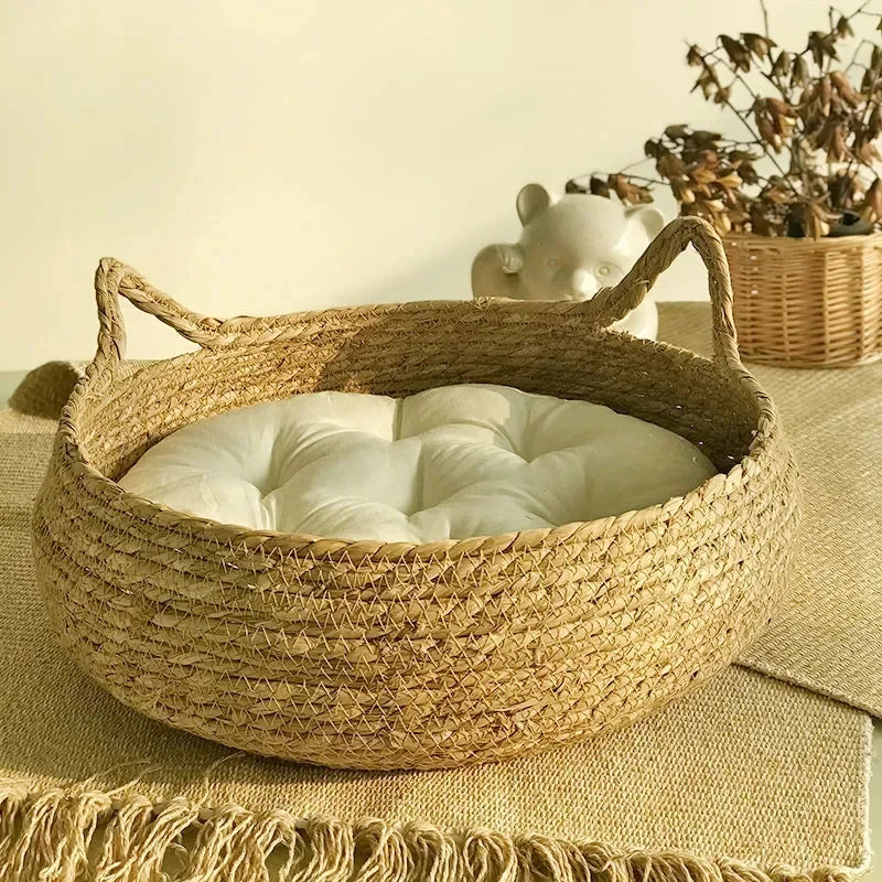 Panier En Osier Pour Chat - Modèle "Nidou" - L'Ile Aux Chats