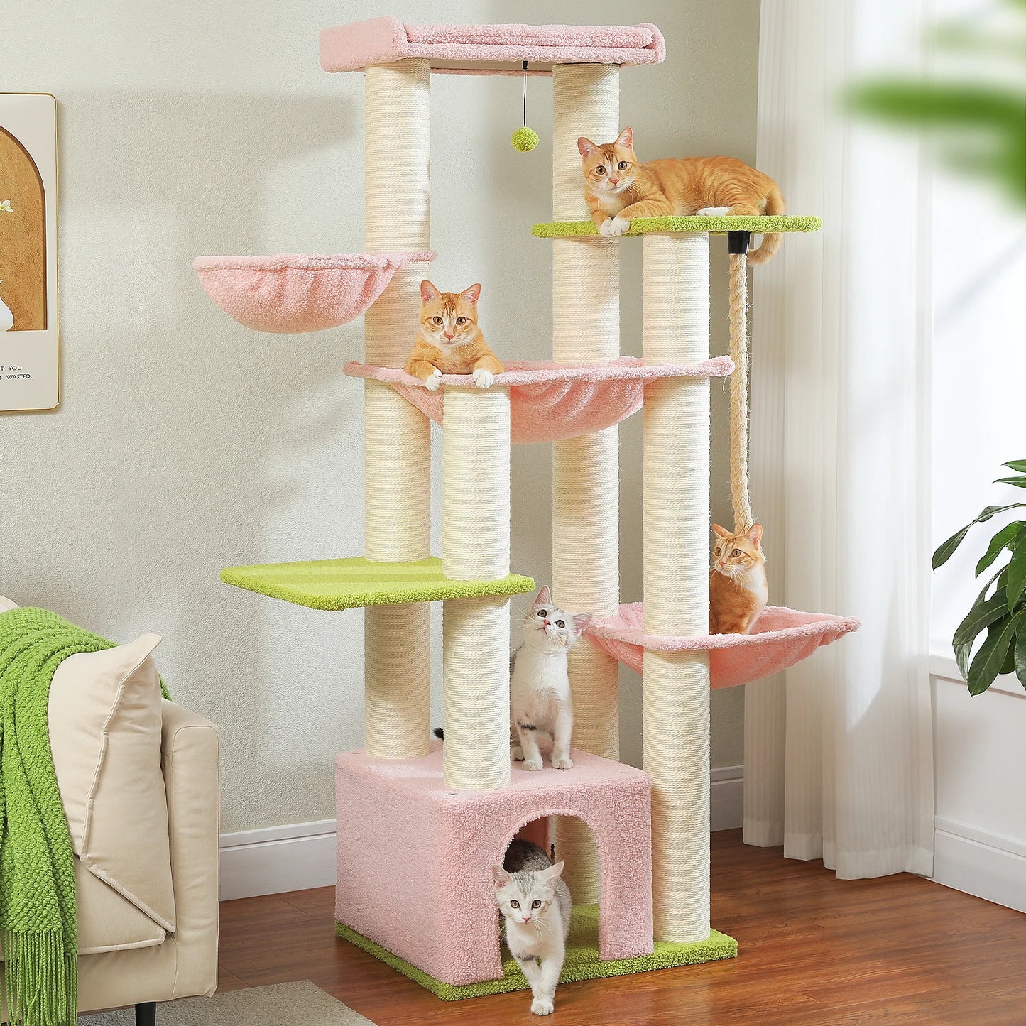 Arbre à Chat XXL avec Hamac pour Grand Chat – Modèle "Miaouland" - L'Ile Aux Chats