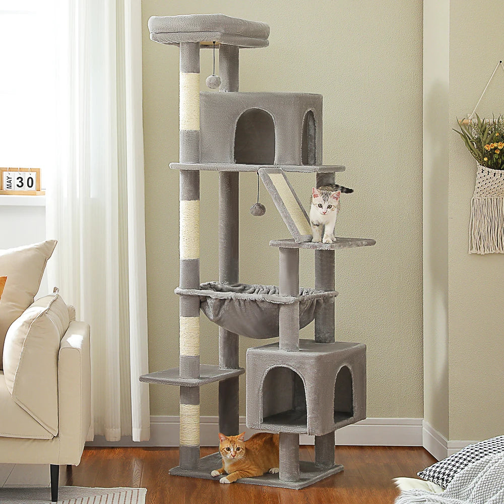 Arbre à Chat Maine Coon XXL Avec Hamac - Modèle "ChatLounge" - L'Ile Aux Chats