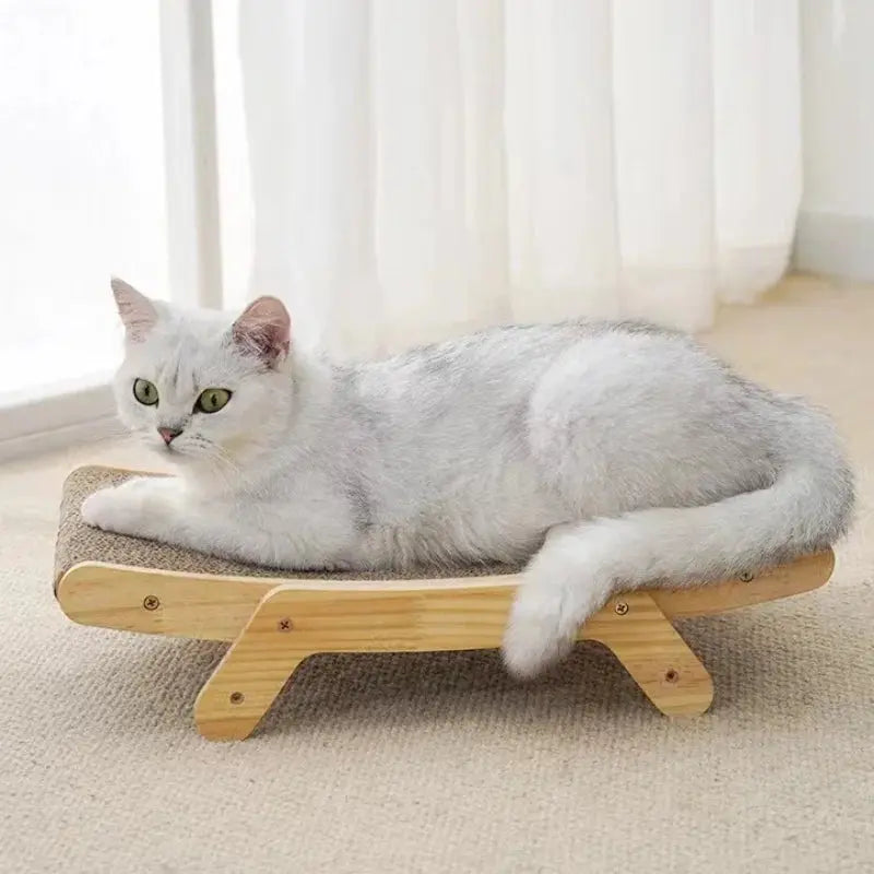 Griffoir Et Panier Pour Chat Amovible En Bois - Modèle "Grattik" - L'Ile Aux Chats