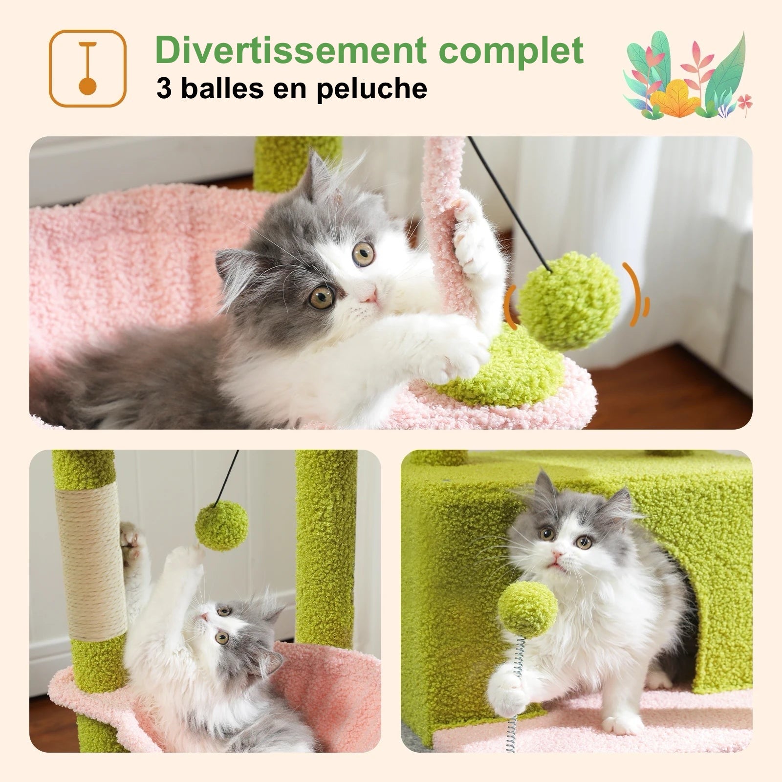 Arbre à Chat Fleur - Modèle : "CatFlower" - L'Ile Aux Chats
