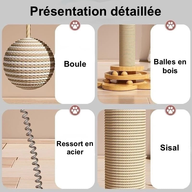 Griffoir Pour Chat En Sisal - Modèle "Griffouille" - L'Ile Aux Chats