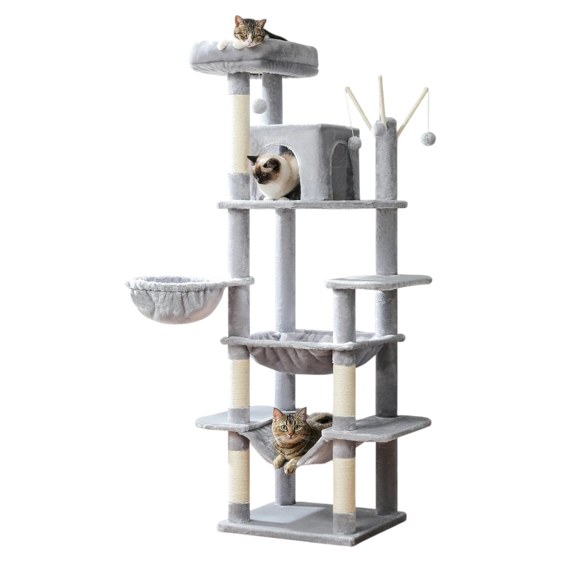 Arbre à Chat Pour Grand Chat Doux - Modèle "Grisou" - L'Ile Aux Chats
