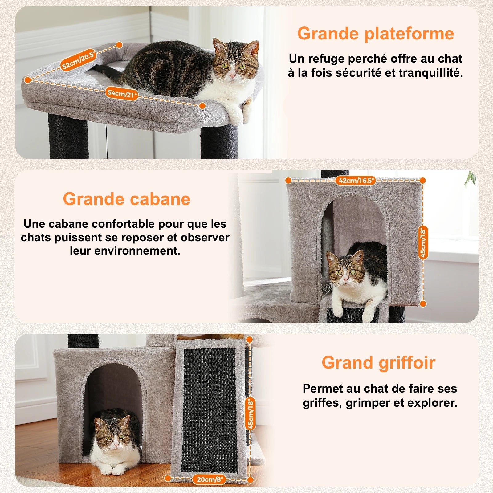 Arbre à Chat Avec Cabane - Modèle "CabaCat" - L'Ile Aux Chats