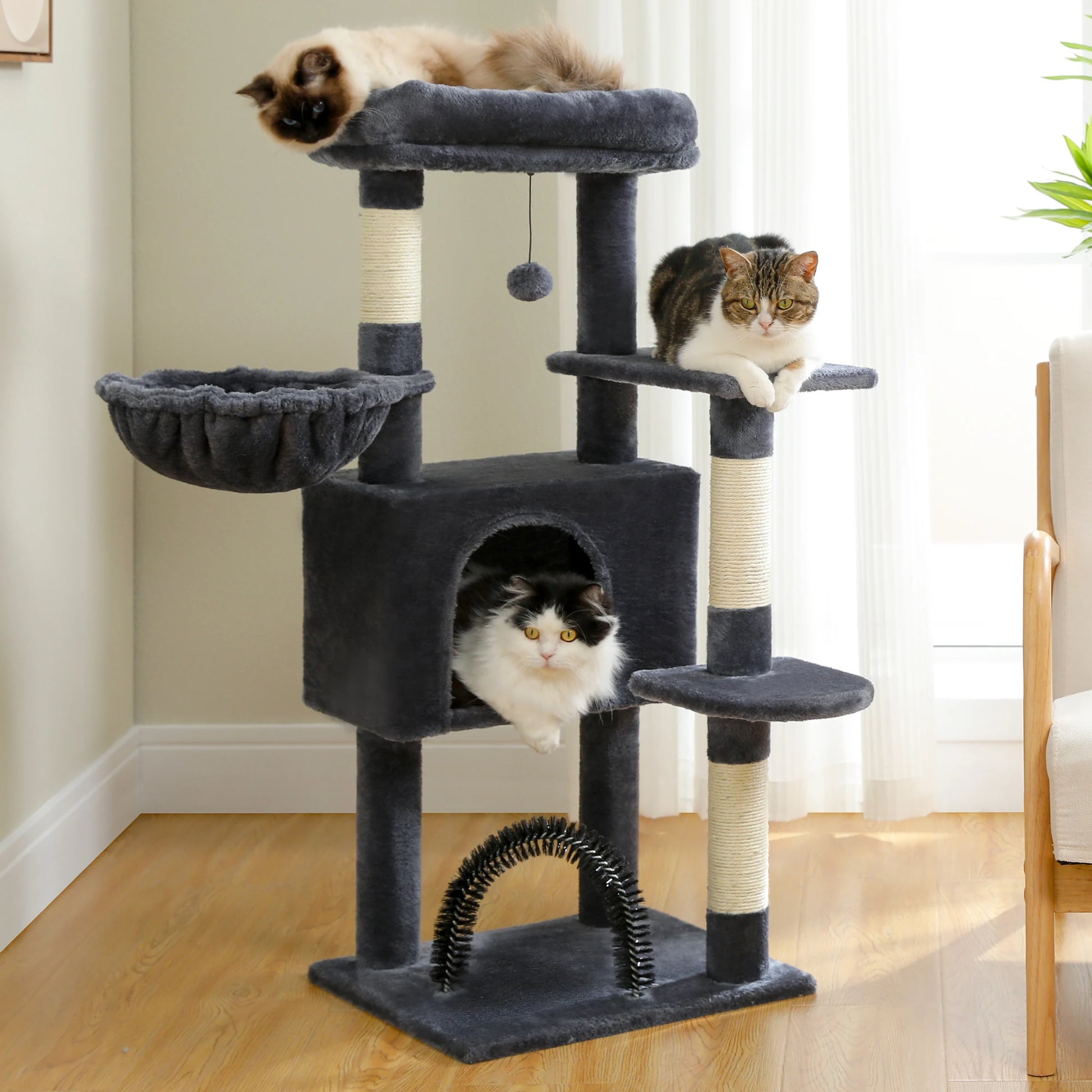 Arbre à Chat Design Avec Hamac - Modèle "CatSleeper" - L'Ile Aux Chats