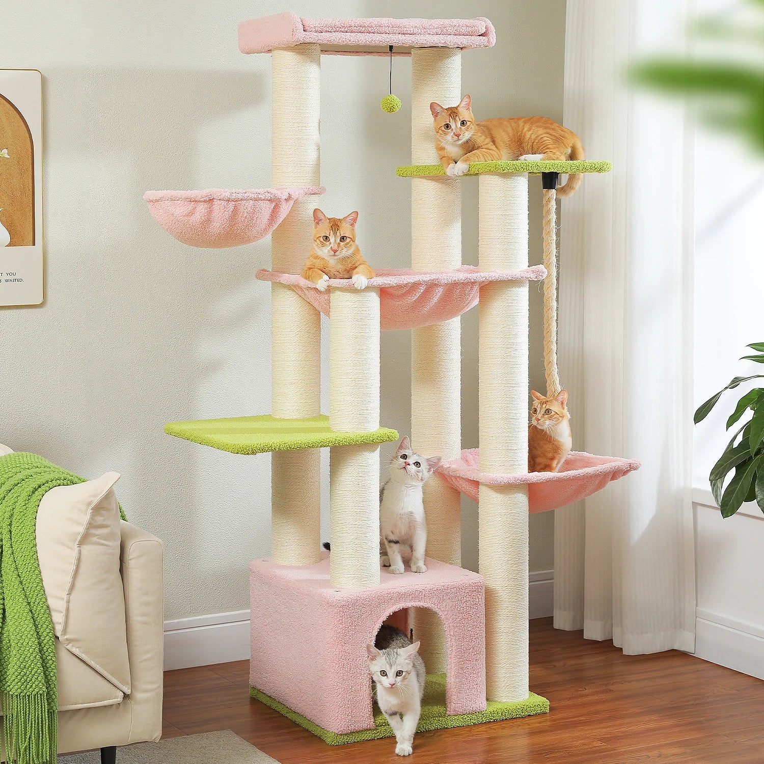 Arbre à Chat XXL avec Hamac pour Grand Chat – Modèle "Miaouland" - L'Ile Aux Chats