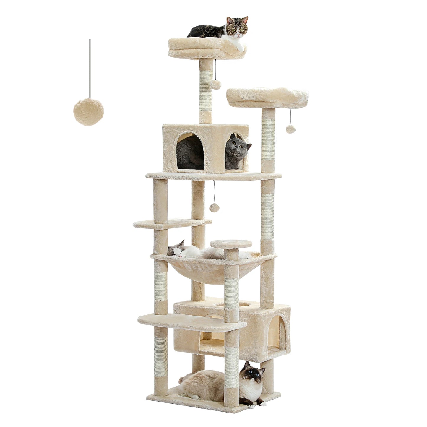 Arbre à Chat XL Avec hamac Multi-Niveaux - Modèle : "Ronronium" - L'Ile Aux Chats