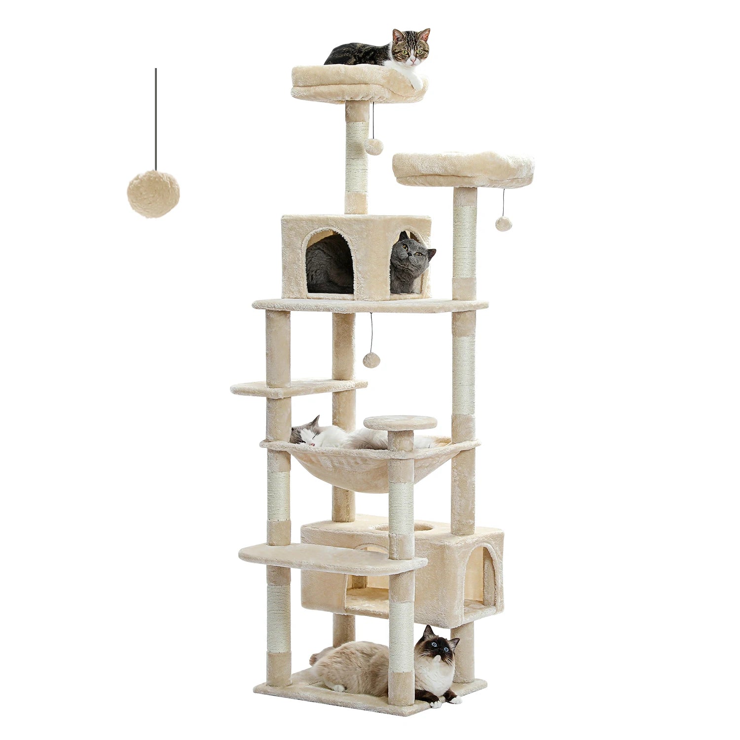 Arbre à Chat XL Avec hamac Multi-Niveaux - Modèle : "Ronronium" - L'Ile Aux Chats