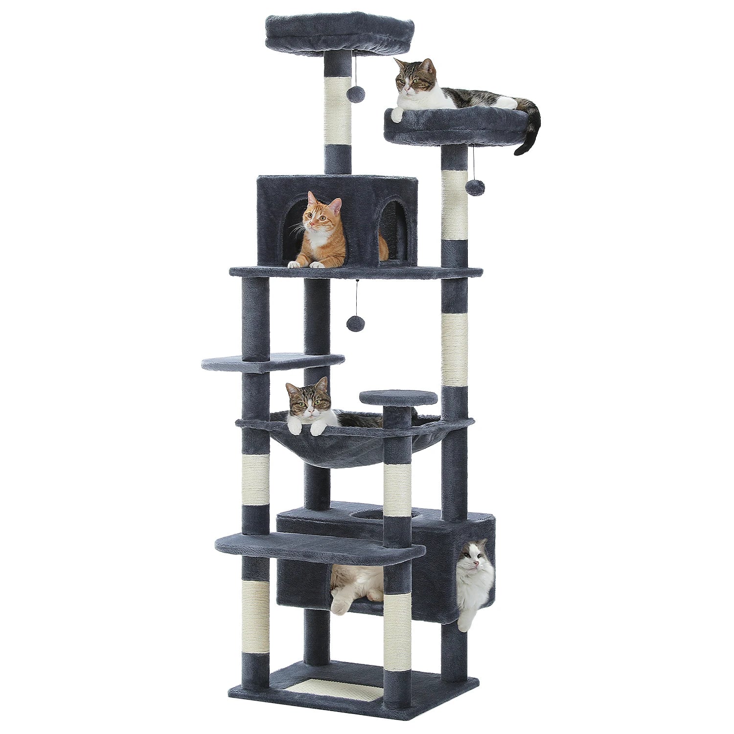 Arbre à Chat XL Avec hamac Multi-Niveaux - Modèle : "Ronronium" - L'Ile Aux Chats
